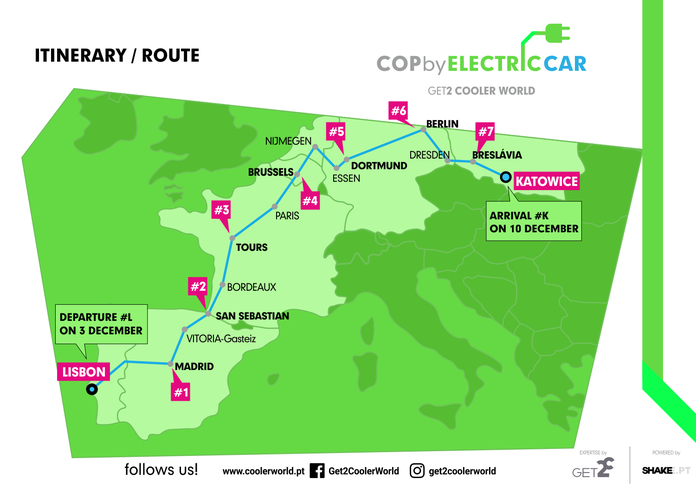 Route COP by Electric Car