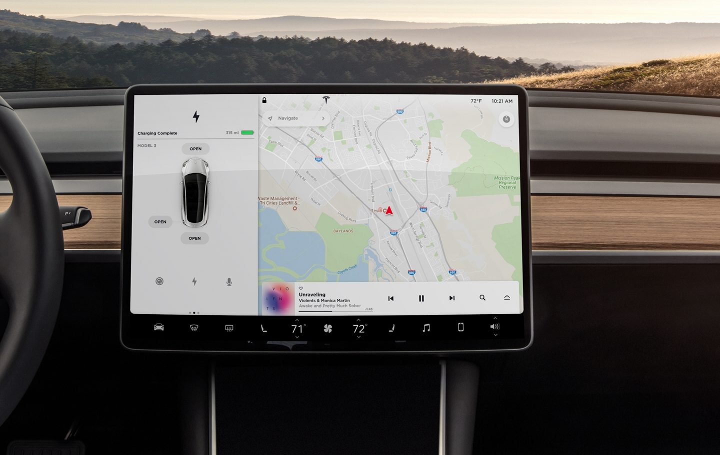 Sistema de navegação Tesla Model 3
