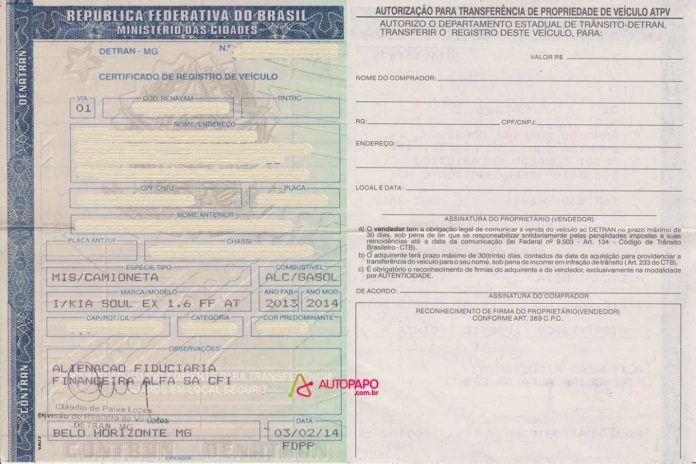 Recibo de compra e venda crv certificado de registro do veiculo