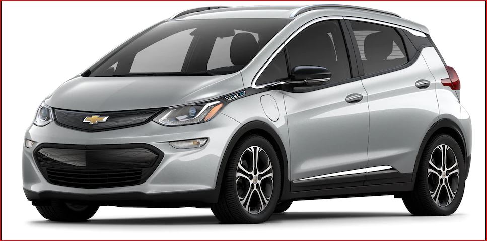 Imagem do carro elétrio Chevrolet Bolt. 