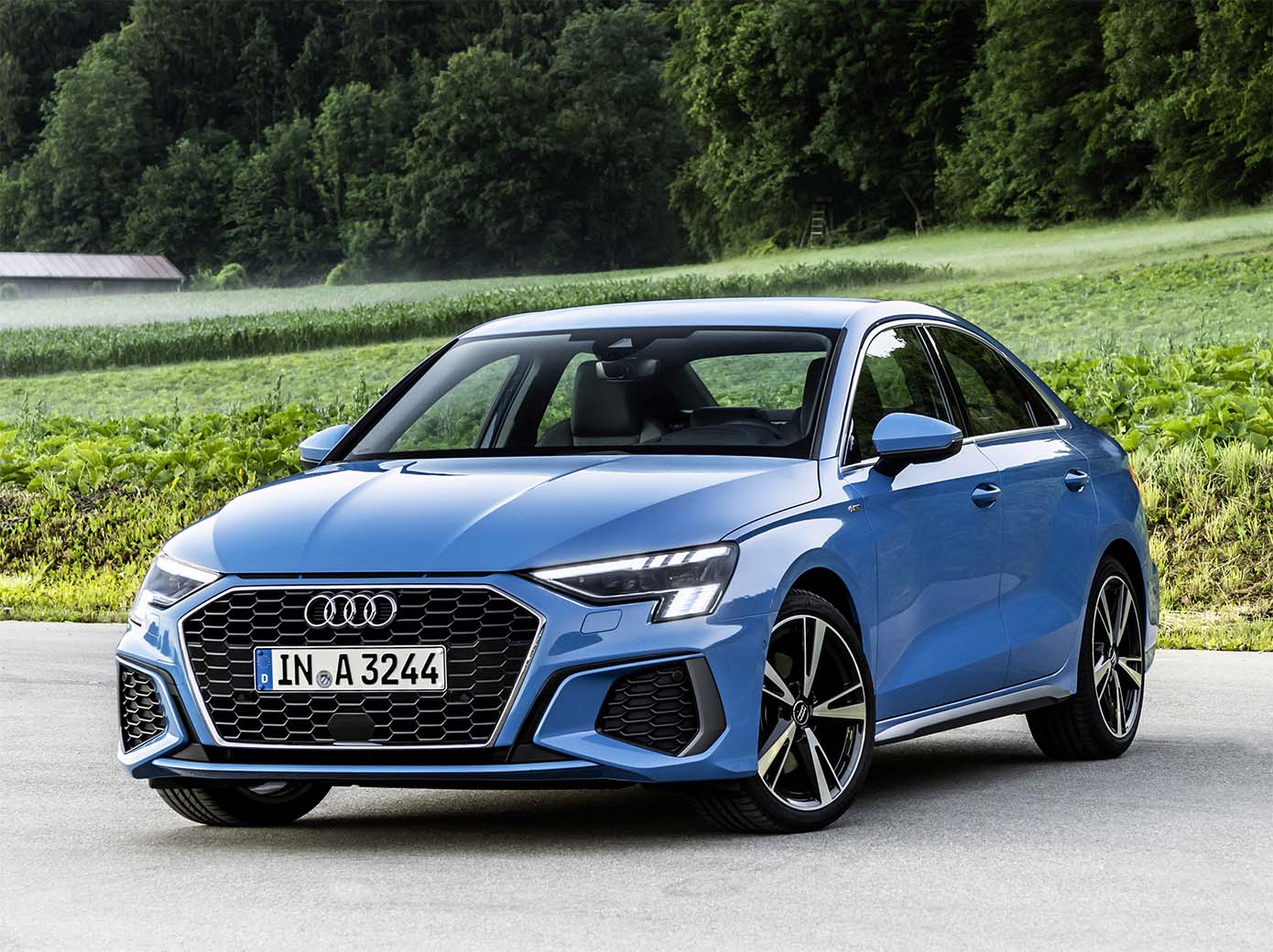 audi a3 sedan 2021 azul de frente