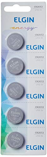 Elgin CR2032, Bateria de Litio 3V, Blister com 5 Baterias