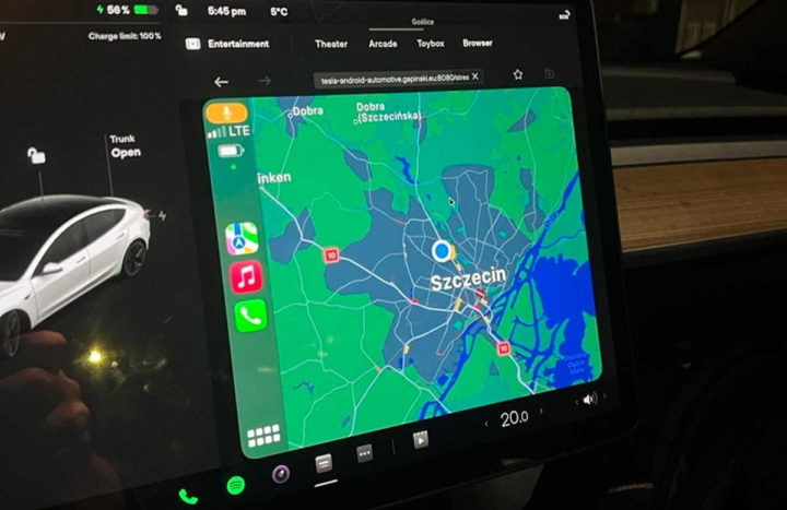 CarPlay Tesla carros Android Auto sistema