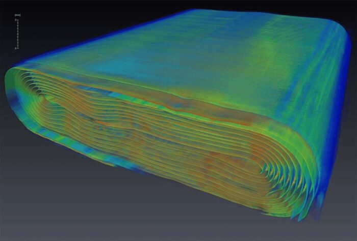 Bateria com processo de enrolamento (imagem: Jigang Zhou/ResearchGate)