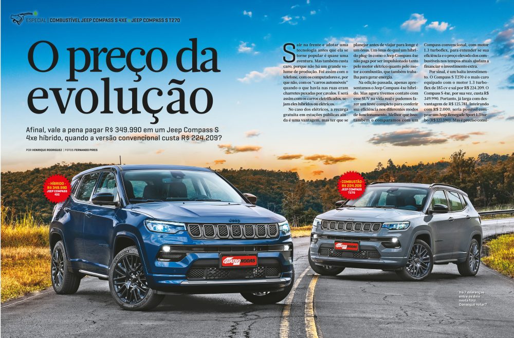 Jeep Compass híbrido encara o modelo topo de linha com motor flex em comparativo do Especial Combustíveis